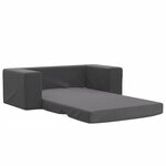 vidaXL Canapé-lit pour enfants 2 places anthracite peluche douce
