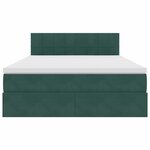 vidaXL Lit de Rangement avec matelas Vert foncé 140 x 200 cm Velours