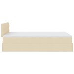 vidaXL Cadre de lit ottoman avec matelas crème 120x190 cm tissu
