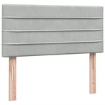 vidaXL Sommier à lattes de lit et matelas gris clair 90x210 cm velours