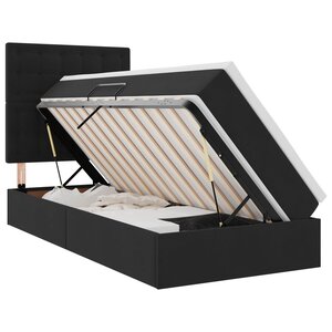 vidaXL Lit avec rangement et matelas Noir 90 x 200 cm Velours