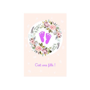 Carte De Voeux - Naissance - C'est Une Fille !