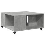 vidaXL Table basse gris béton 80x80x40 cm bois d'ingénierie