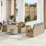vidaXL Ensemble de canapé de jardin 10 Pièces Beige et Gris clair
