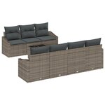 vidaXL Ensemble de Canapés de Jardin 8 Pièces avec Coussins Rattan Poly Gris