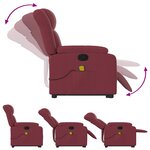 vidaXL Fauteuil inclinable de massage Rouge bordeaux Tissu