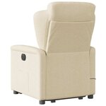 vidaXL Fauteuil inclinable de massage électrique Crème Tissu