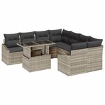 vidaXL Ensemble de canapé de jardin 9 Pièces Gris clair 100 x 55 x 73 cm