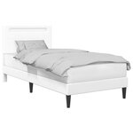 vidaXL Cadre de lit avec bandes LED Blanc 100 x 200 cm Simili cuir