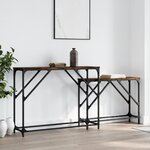 vidaXL Tables console gigognes 2 Pièces chêne fumé bois d'ingénierie