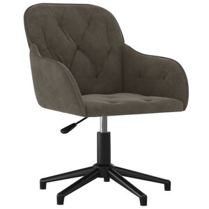 Chaise fauteuil siège pivotante de bureau informatique étude foncé velours gris 02_0024130