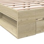 vidaXL Cadre de lit et tiroirs chêne sonoma 120x190 cm bois ingénierie