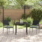 vidaXL Ensemble de salle à manger pour jardin 3 Pièces Noir Poly rotin