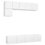 vidaXL Ensemble de meubles TV 5 Pièces Blanc Bois d'ingénierie