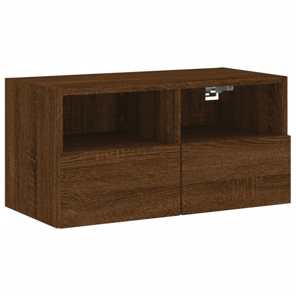 vidaXL Meuble TV mural chêne marron 60x30x30 cm bois d'ingénierie