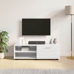 vidaXL Cabinet en Bois avec tiroir Blanc brillant 100 5 x 39 x 30 cm