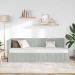 vidaXL Cadre de lit d'angle Gris clair 80 cm x 200 cm Velours