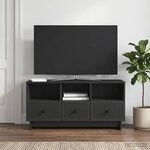 vidaXL Meuble TV avec tiroir Noir 102 x 34 5 x 50 cm Bois d'ingénierie