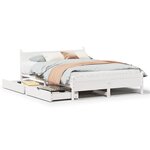 vidaXL Cadre de lit sans matelas blanc 150x200 cm bois de pin massif