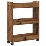 vidaXL Armoire avec roue Bois ancien 60 x 22 x 79 cm Bois d'ingénierie