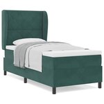 vidaXL Lit à ressorts avec matelas Vert foncé 90 x 200 cm Velours