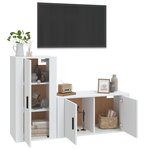 vidaXL Ensemble de meubles TV 2 Pièces Blanc Bois d'ingénierie