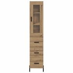 vidaXL Haut Armoire avec tiroir Chêne artisanal 34 5 x 34 x 180 cm