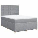 vidaXL Sommier à lattes de lit avec matelas Gris clair 140x200cm Tissu