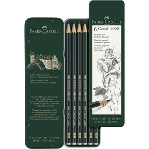 Set Sélection Castell 9000 de 6 crayons graphite x 10 FABER-CASTELL