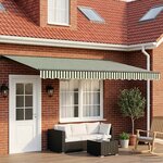 vidaXL Auvent rétractable électrique Vert  Blanc  Anthracite 5 x 3 m