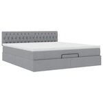 VidaXL Cadre de lit ottoman et matelas gris clair 180x200 cm tissu