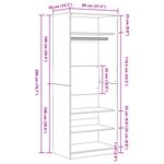 vidaXL Armoire en Chêne Noir 80 x 50 x 200 cm - Bois solide