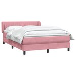 vidaXL Sommier à lattes de lit avec matelas rose 140x210 cm velours