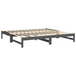 vidaXL Lit coulissant Gris 2x(100x200) cm Bois de pin massif