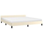 vidaXL Cadre de lit avec tête de lit sans matelas crème 160x200 cm
