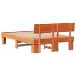 vidaXL Cadre de lit avec tête de lit Brun cire 120 x 200 cm Pin massif