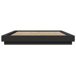 vidaXL Cadre de lit avec lumières LED sans matelas noir 160x200 cm