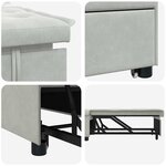 vidaXL Canapé-Lit Gris clair 194 x 67 x 82 cm Velours