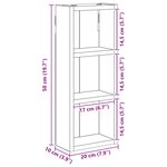 vidaXL Armoire murale de salle de bain Chêne artisan 20 x 10 x 50 cm
