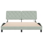 vidaXL Cadre de lit avec lumières LED gris clair 160x200 cm velours