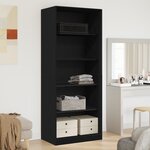 vidaXL Armoire Chêne Noir 80 x 50 x 200 cm - Bois Solide