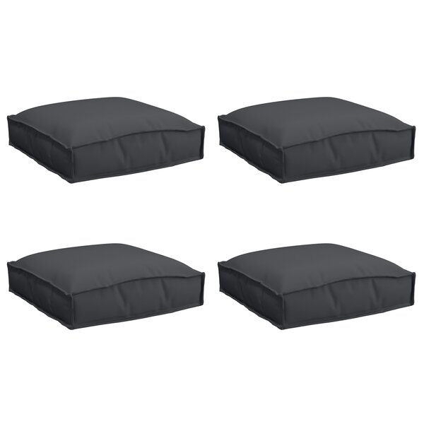 vidaXL Coussins de Palette pour Siège 4 Pièces Noir 40x40x8 cm Tissu Oxford