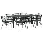 vidaXL Ensemble de salle à manger de jardin de 9 pièces avec coussins en poly rattan noir