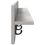 vidaXL Porte-manteau mural Montage mural Gris béton 100 x 10 5 x 18 cm