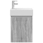 vidaXL Meuble de salle de bain avec robinet Sonoma gris