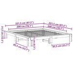 vidaXL Cadre de lit sans matelas blanc 200x200 cm bois massif de pin