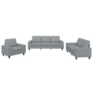 vidaXL Ensemble de canapés 3 Pièces gris clair tissu