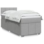 vidaXL Sommier à lattes de lit avec matelas Gris clair 100x200cm Tissu