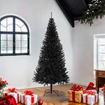 vidaXL Sapin de Noël artificiel avec support noir 180 cm PVC