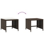 vidaXL Tabourets de jardin avec coussins 4Pièces marron 40x40x35 cm rotin